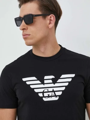 Emporio Armani t-shirt bawełniany kolor czarny z nadrukiem 8N1TN5 1JPZZ