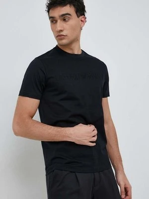 Emporio Armani t-shirt bawełniany kolor granatowy z aplikacją 8N1TD2 1JGYZ