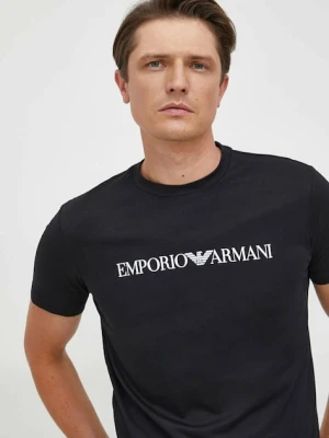 Emporio Armani t-shirt bawełniany kolor granatowy z nadrukiem 8N1TN5 1JPZZ