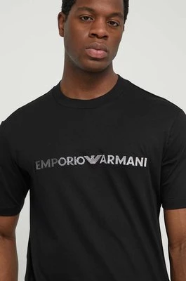 Emporio Armani t-shirt bawełniany męski kolor czarny z aplikacją 3D1TG3 1JPZZ