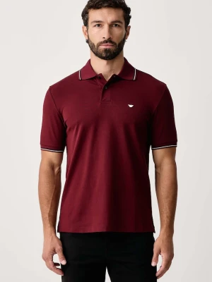 Emporio Armani T-shirt męski bawełniany z elastanem bordowy