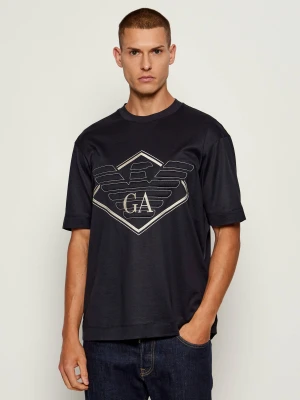 Emporio Armani T-shirt | Regular Fit granatowy