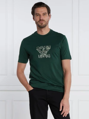 Emporio Armani T-shirt | Regular Fit butelkowa zieleń