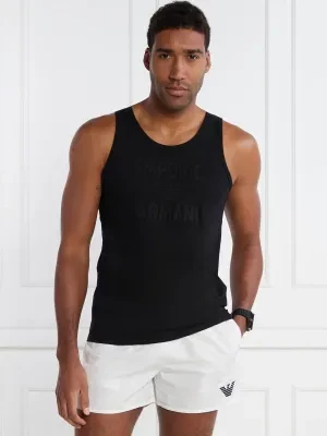 Emporio Armani Tank top | Regular Fit | z dodatkiem lnu