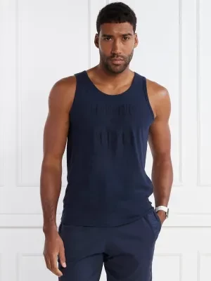 Emporio Armani Tank top | Regular Fit | z dodatkiem lnu