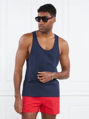 Emporio Armani Tank top | Regular Fit | z dodatkiem lnu