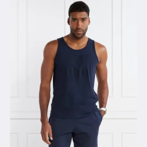 Emporio Armani Tank top | Regular Fit | z dodatkiem lnu