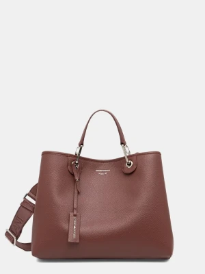Emporio Armani torebka shopper damska z imitacji skóry bordowy