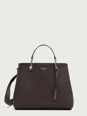 Emporio Armani torebka shopper damska z imitacji skóry brązowy