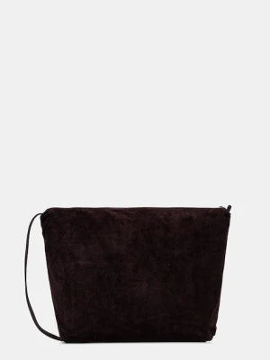 Emporio Armani torebka zamszowa kolor brązowy EW003247 AF20353