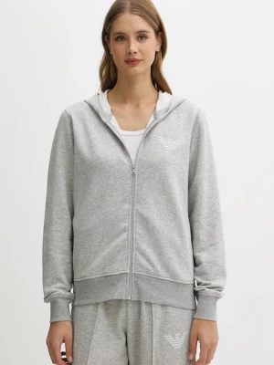 Emporio Armani Underwear bluza damska kolor szary z kapturem melanżowa EW000392 AF15356