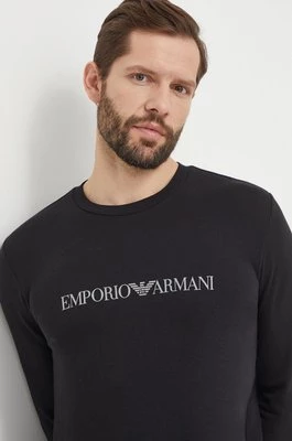 Emporio Armani Underwear bluza lounge kolor czarny z nadrukiem 111785 4R571