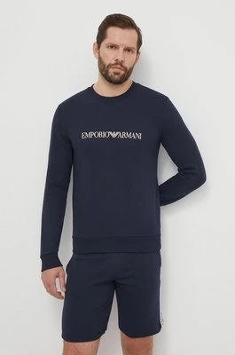 Emporio Armani Underwear bluza lounge kolor granatowy z nadrukiem 111785 4R571