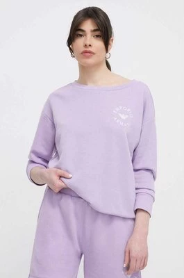 Emporio Armani Underwear bluza plażowa kolor fioletowy