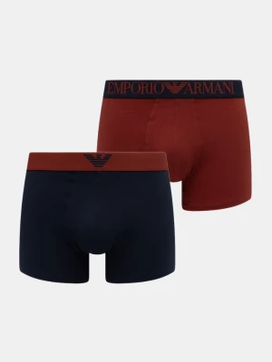 Emporio Armani Underwear bokserki dopasowane męskie bawełniane z elastanem granatowy