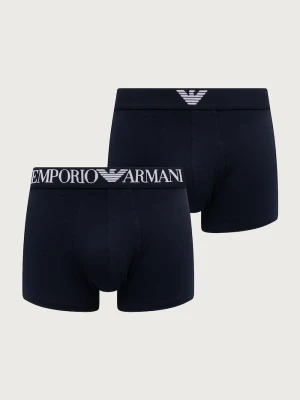 Emporio Armani Underwear bokserki dopasowane męskie bawełniane z elastanem granatowy