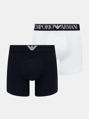 Emporio Armani Underwear bokserki męskie bawełniane z elastanem 2-pack granatowy