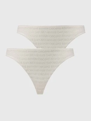 Emporio Armani Underwear figi 2-pack kolor beżowy z koronki 163337 3F204