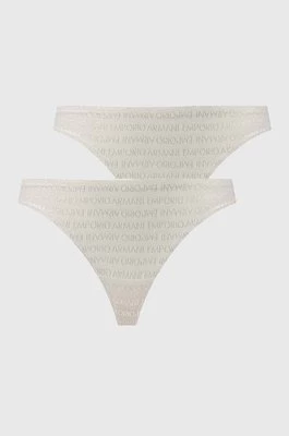 Emporio Armani Underwear figi 2-pack kolor beżowy z koronki 163337 3F204