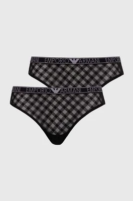 Emporio Armani Underwear figi kolor czarny z koronki 162948 4R208