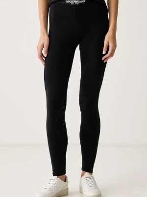 Emporio Armani Underwear legginsy lounge damskie bawełniane z elastanem czarny
