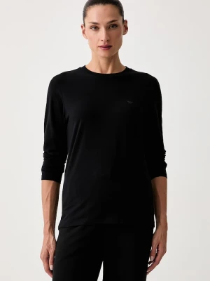 Emporio Armani Underwear longsleeve lounge damski bawełniany z elastanem czarny