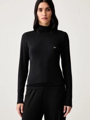 Emporio Armani Underwear longsleeve lounge damski z lyocellem czarny