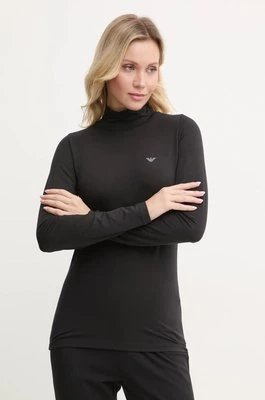 Emporio Armani Underwear longsleeve lounge z domieszką wełny kolor czarny z półgolfem 164633 4F224