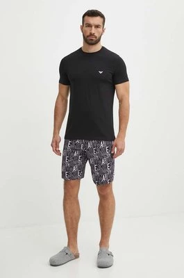 Emporio Armani Underwear piżama męska kolor czarny wzorzysta 111573 4R506