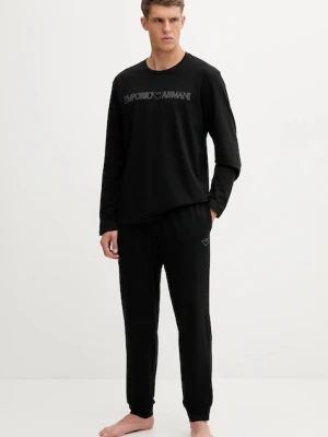 Emporio Armani Underwear piżama męska kolor czarny z nadrukiem EM000616 AF14978