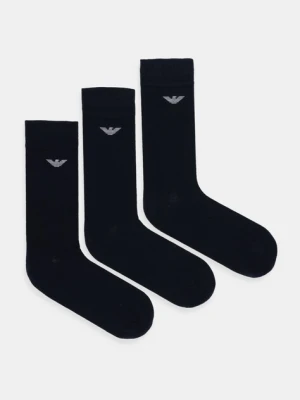 Emporio Armani Underwear skarpetki 3-pack kolor granatowy EM000554 AF14446