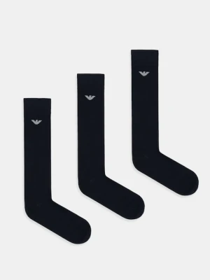 Emporio Armani Underwear skarpetki 3-pack kolor granatowy EM000556 AF14446