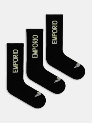 Emporio Armani Underwear skarpetki 3-pack męskie kolor czarny EM000554 AF12299