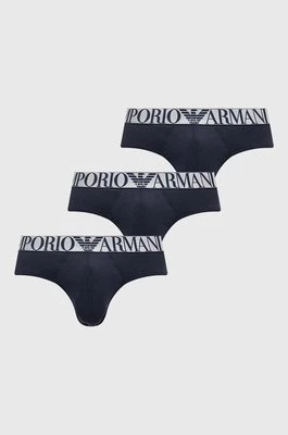 Emporio Armani Underwear slipy 3-pack męskie kolor granatowy