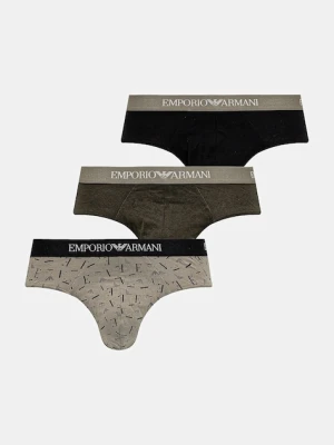 Emporio Armani Underwear slipy bawełniane 3-pack męskie kolor zielony EM000256 AF10800