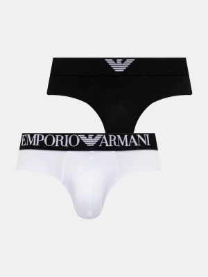 Emporio Armani Underwear slipy męskie bawełniane z elastanem 2-pack czarny