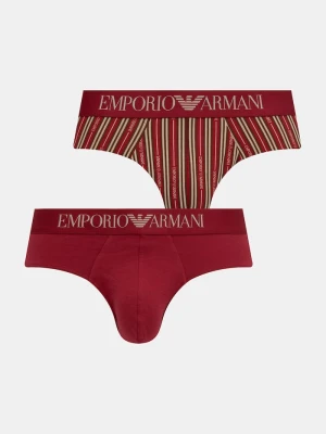 Emporio Armani Underwear slipy męskie bawełniane z elastanem 2-pack czerwony