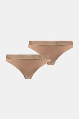 Emporio Armani Underwear stringi 2-pack kolor beżowy 163333 4F235