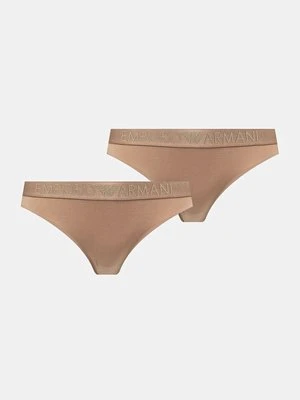 Emporio Armani Underwear stringi 2-pack kolor beżowy 163333 4F235