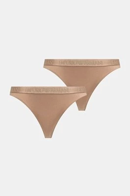 Emporio Armani Underwear stringi 2-pack kolor beżowy 163337 4F235