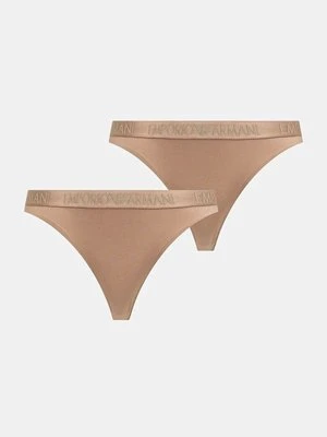 Emporio Armani Underwear stringi 2-pack kolor beżowy 163337 4F235