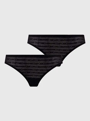 Emporio Armani Underwear stringi 2-pack kolor czarny transparentne 163333 3F204