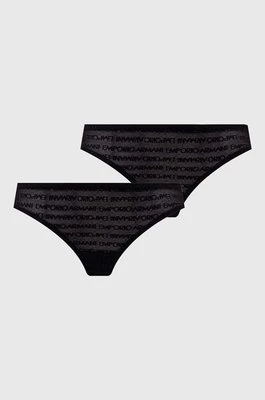 Emporio Armani Underwear stringi 2-pack kolor czarny transparentne 163333 3F204