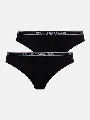 Zdjęcie produktu Emporio Armani Underwear stringi 2-pack kolor czarny z bawełny 163333 4F223