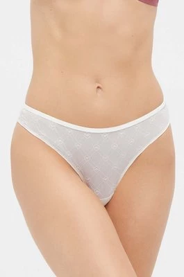 Emporio Armani Underwear stringi kolor beżowy transparentne