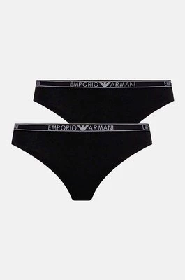 Emporio Armani Underwear stringi 2-pack kolor czarny z bawełny 163333 4F223