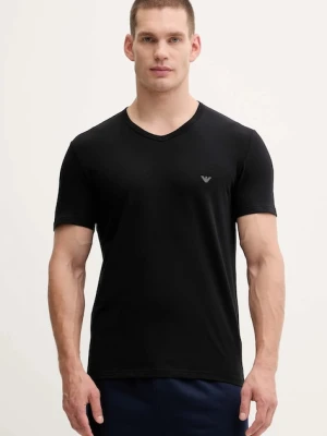 Emporio Armani Underwear T-shirt basic męski bawełniany z elastanem 2-pack czarny