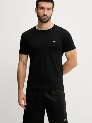 Emporio Armani Underwear t-shirt bawełniany lounge 2-pack męski kolor czarny gładki EM000391 AF10800