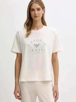 Emporio Armani Underwear t-shirt bawełniany lounge damski kolor beżowy EW001898 AF15345