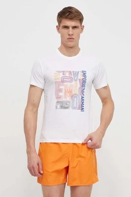 Emporio Armani Underwear t-shirt bawełniany lounge kolor biały z nadrukiem 211818 4R468